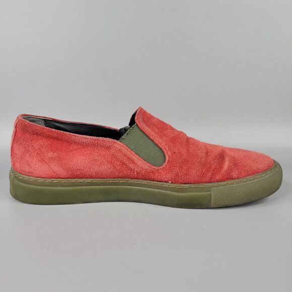 Comme Des Garcons SHIRT Loafer Shoes Round Toe Casual Slip On Suede Red Size 7 - Picture 3 of 13